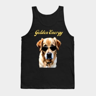 Funny Golden Retriever in Sunglasses Tank Top